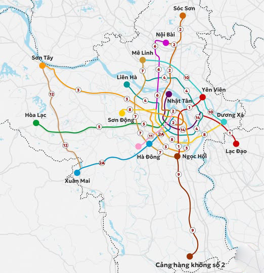 Phương án phát triển mạng lưới đường sắt đô thị THÀNH PHỐ HÀ NỘI