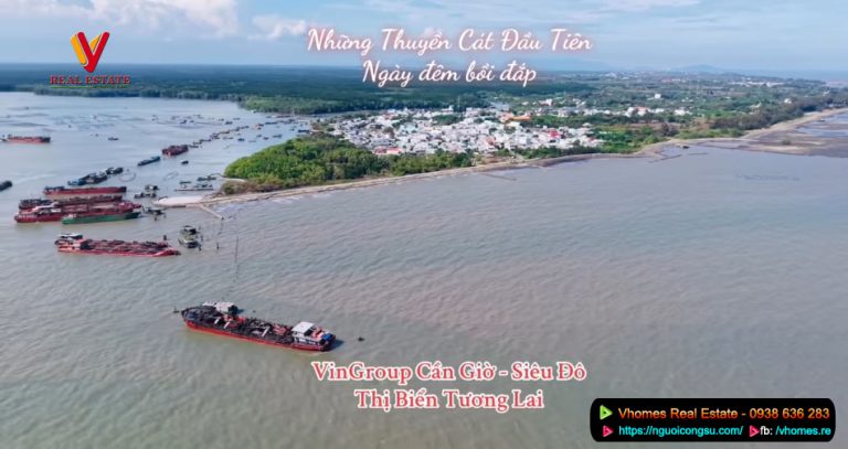 Những chuyến tàu cát đầu tiên lấn biển Cần Giờ